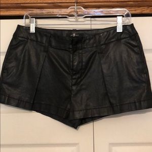 7 for all mankind faux leather shorts